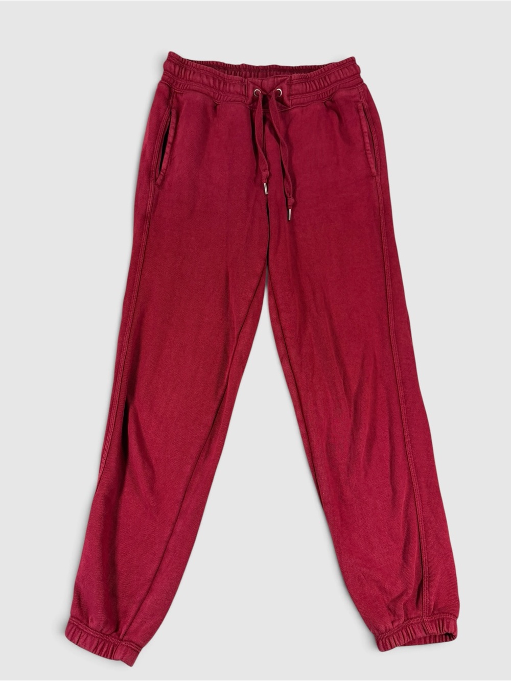 Aerie Burgundy Washed Joggers Sweatpants Cuffed Drawstring XS